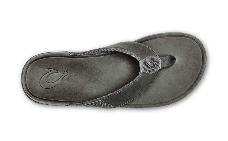 OLUKAI Tuahine Men's Waterproof Leather Sandals, Versatile Beach Flip Flops, Arch Support & Comfort Fit, Lightweight & Durable, Enhanced Grip & Traction, Stone/Stone, 13 - Image 5